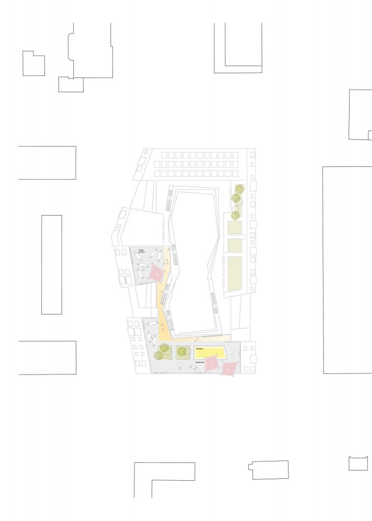 Grundriss 5. OG für ALN-Beitrag beim Landshut Wettbewerb Bürgerblock